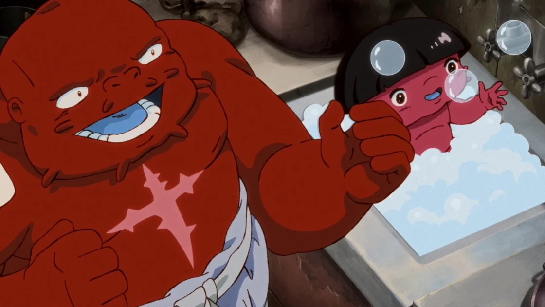 Orbitals screenshot showing a big red catfish alien weirdo