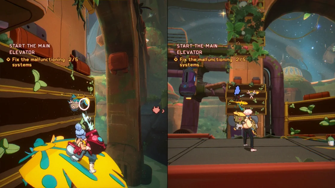 Orbitals screenshot showing a seed and flower-based puzzle