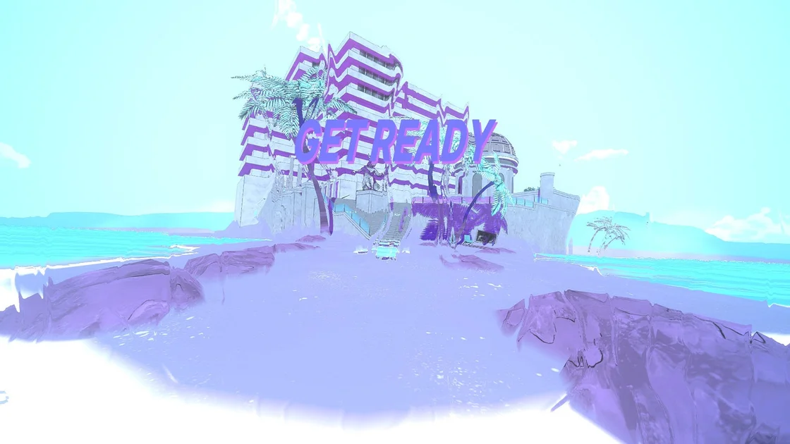 Screenshot of Roman Sands Re:Build showing the "get ready" screen at the start of a new day on the beach.