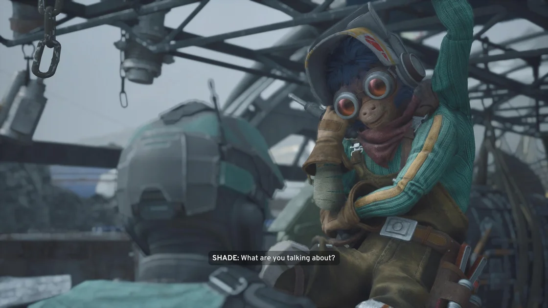 Star Wars: Galactic Racer screenshot showing a conversation with a monkey-like alien