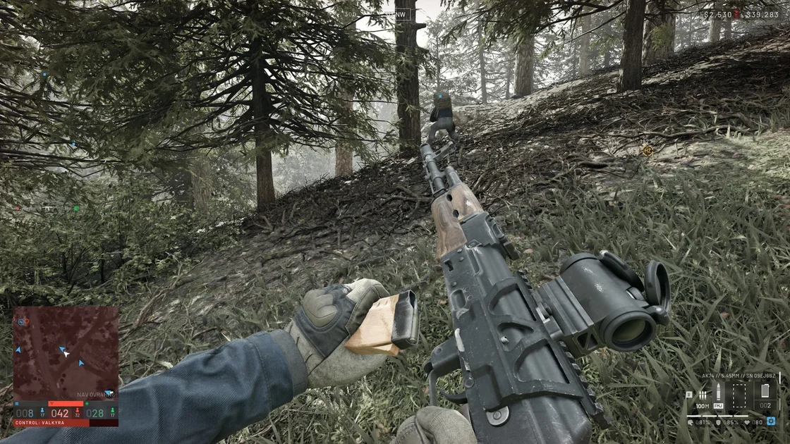 A screenshot of Wardogs, showing the player reloading their weapon.